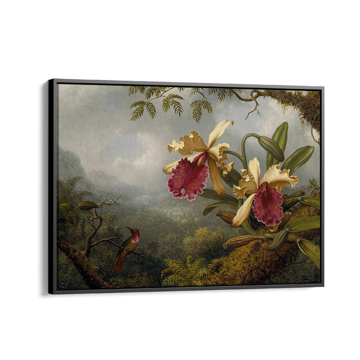 ORCHIDS AND HUMMINGBIRD , FLORAL FLOWER PAINTINGS