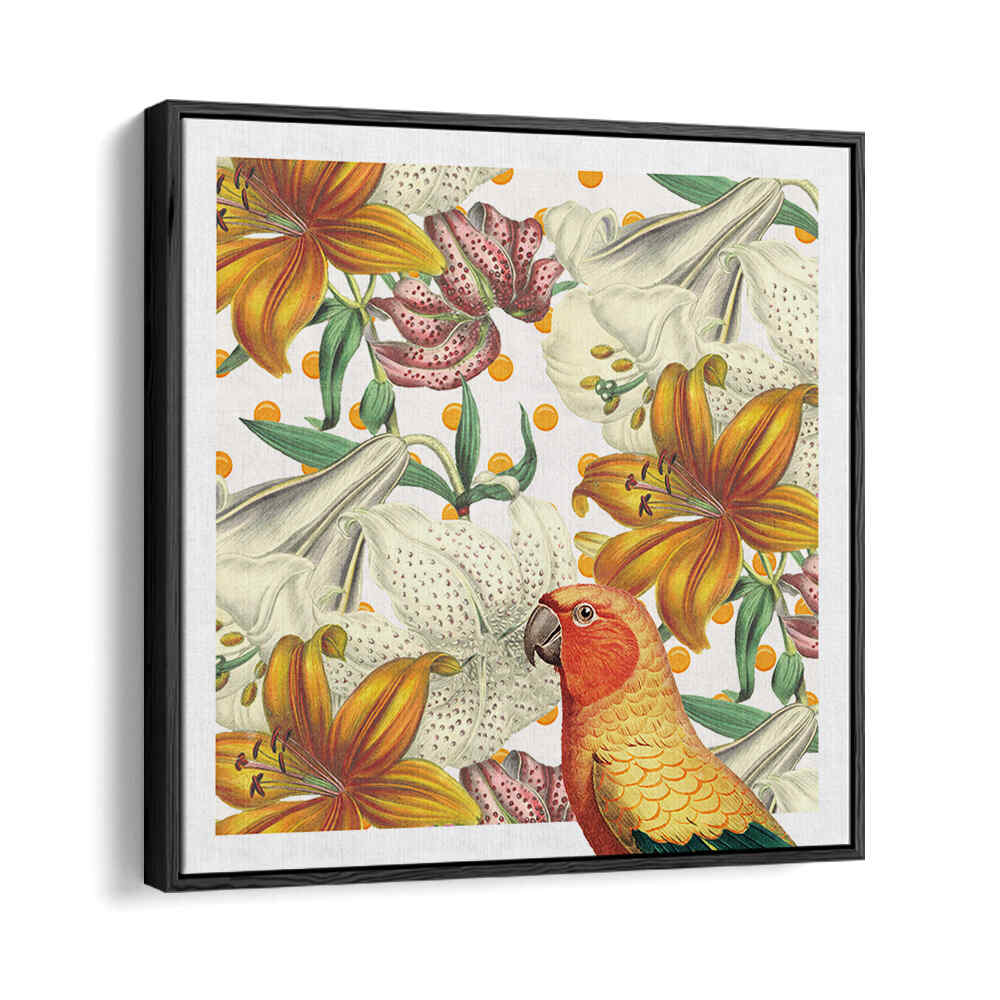 PARROT IN BLOOM , ANIMAL PAINTINGS