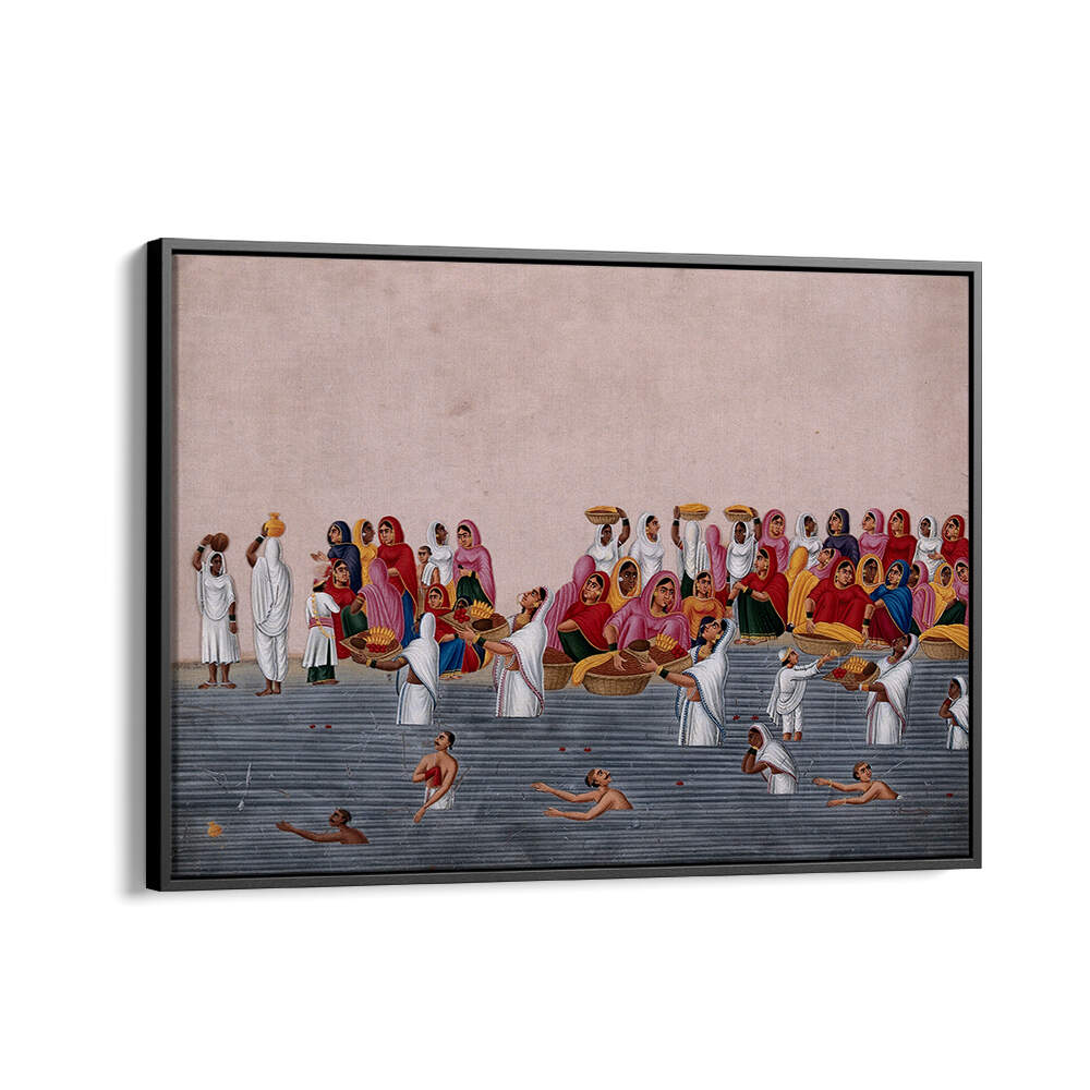 PEOPLE BATHING AND PRAYING IN RIVER GANGA