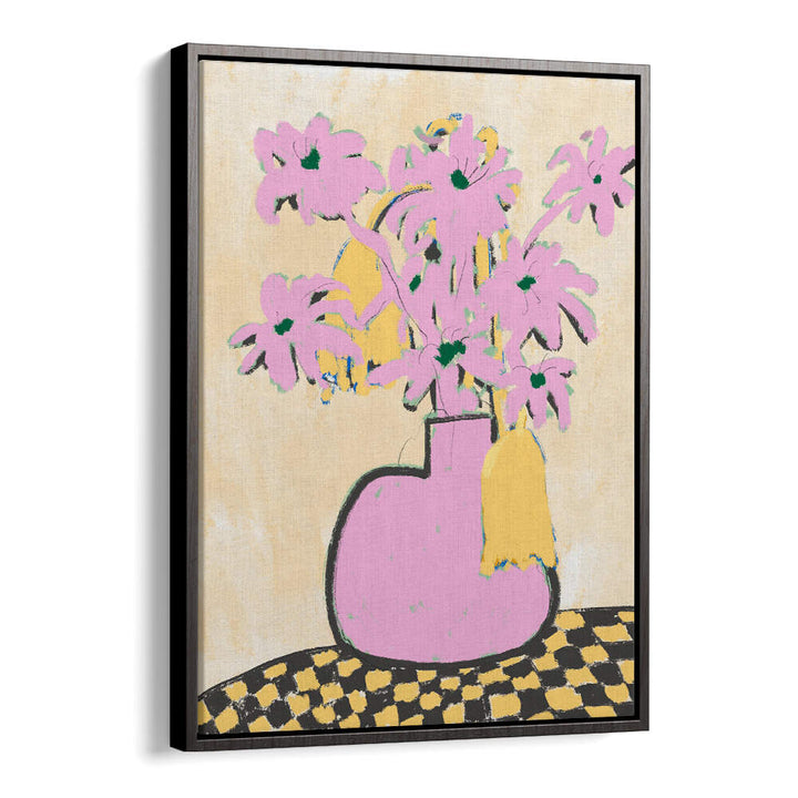 PINK FLOWERS IN A VASE , FLORAL FLOWER PAINTINGS