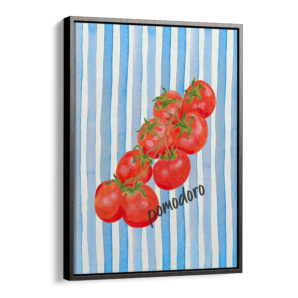 POMODORO ON BLUE STRIPES , KITCHEN POSTERS