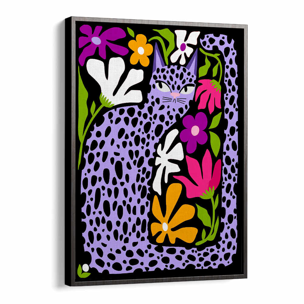 PURPLE CAT IN HIDING , FASHION POSTERS