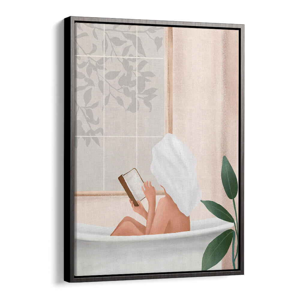 READING GIRL IN BATHTUB