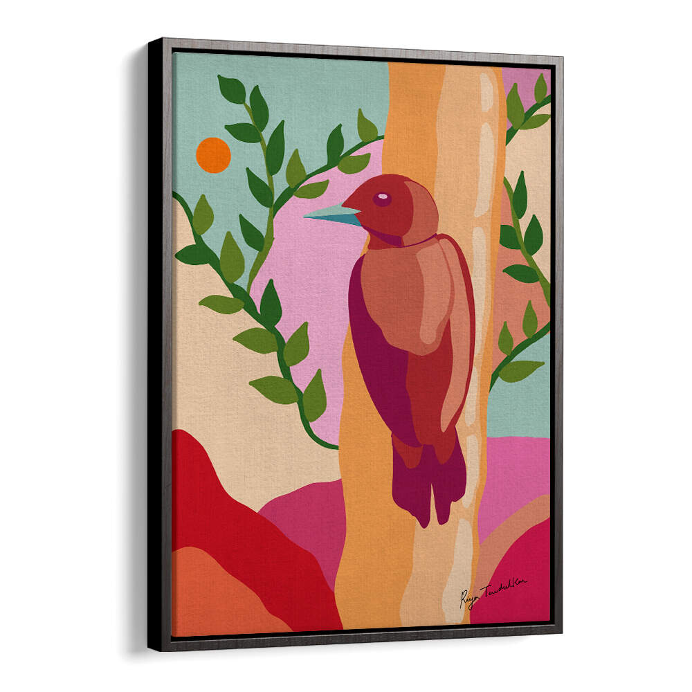 RUFUS WOODPECKER ABSTRACT ART