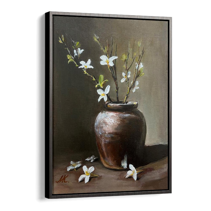 RUSTIC VASE WHITE FLOWERS