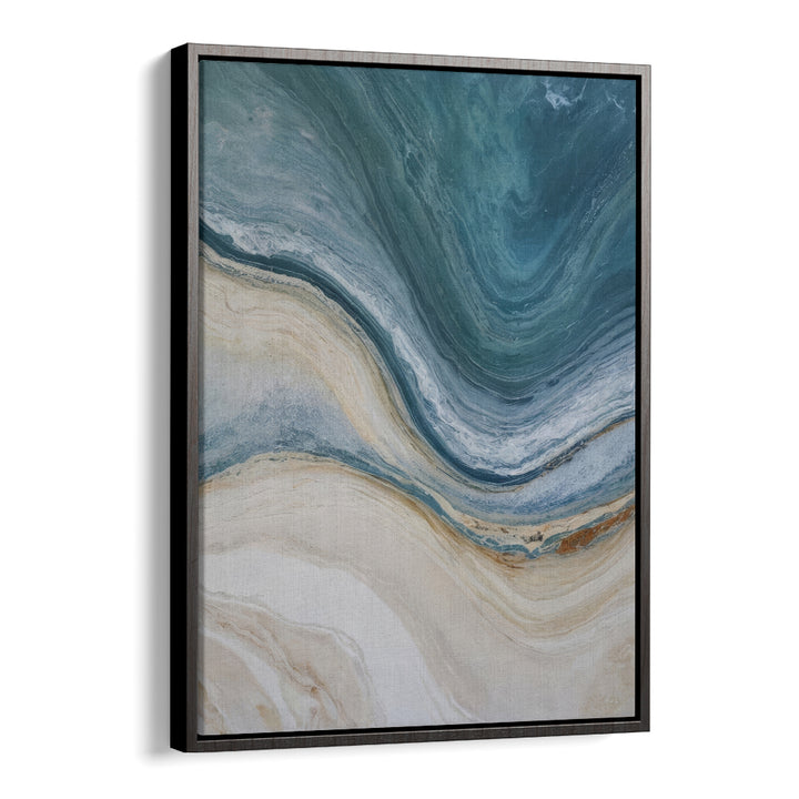 SANDY SHORES, ABSTRACT PAINTINGS showcase soothing coastal colors, perfect for beach lovers and elegant home decor.