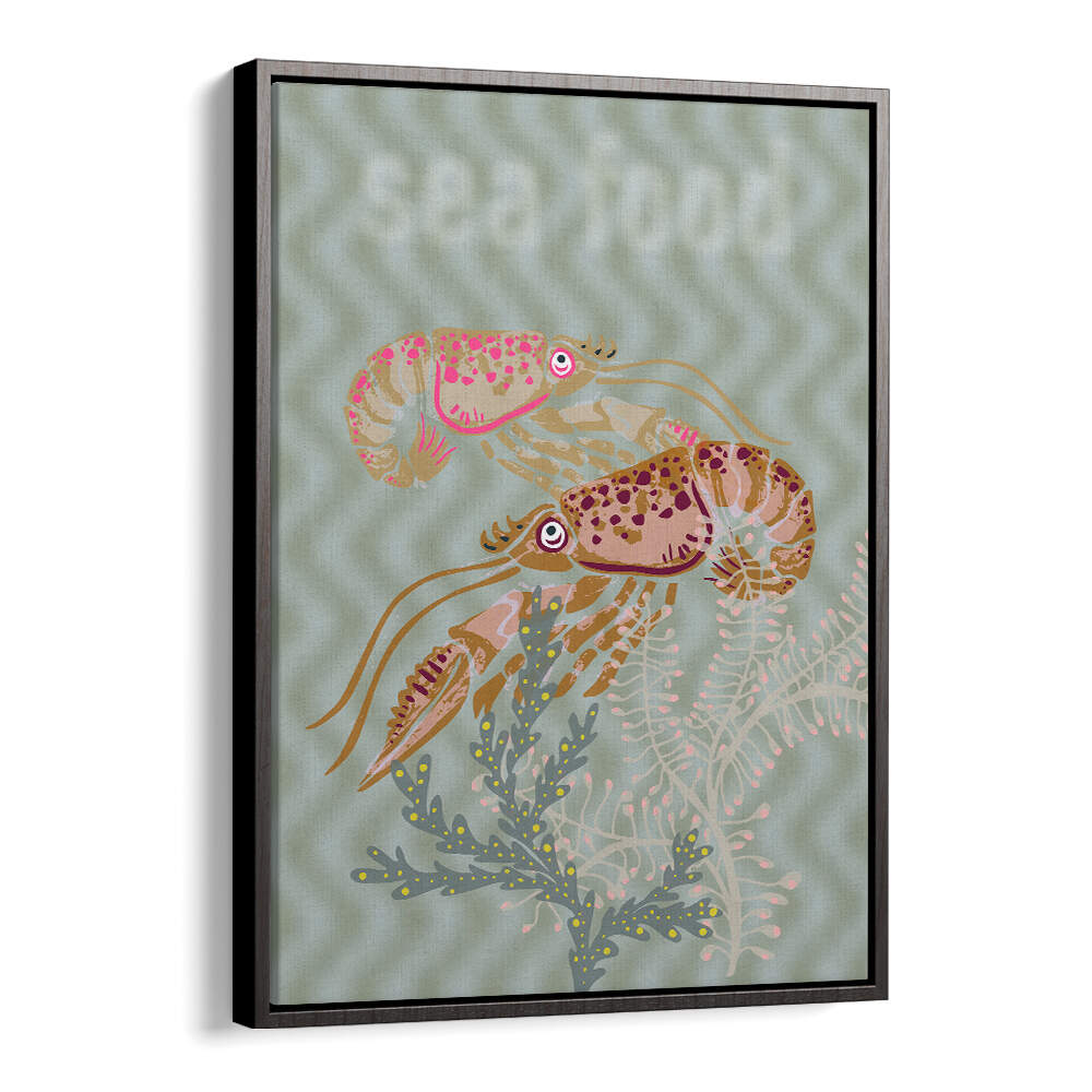 Vibrant SEA FOOD V, BEACH PAINTINGS featuring colorful sea creatures, perfect for enhancing coastal home decor.