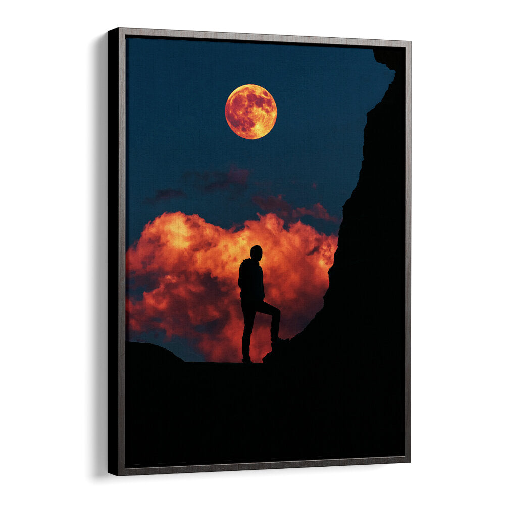 STANDING WITH MOON , SURREAL ART PRINTS