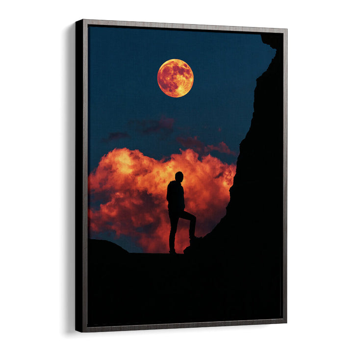 STANDING WITH MOON , SURREAL ART PRINTS