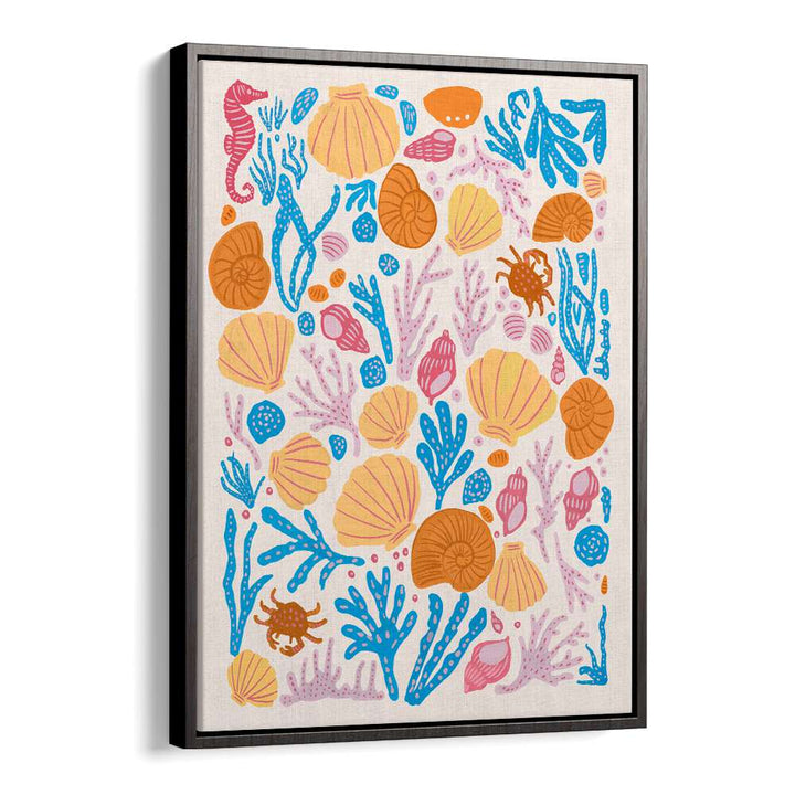 Vibrant SEA CRITTERS COLOR ON WHITE, BEACH PAINTINGS showcase playful marine life, perfect for coastal decor.