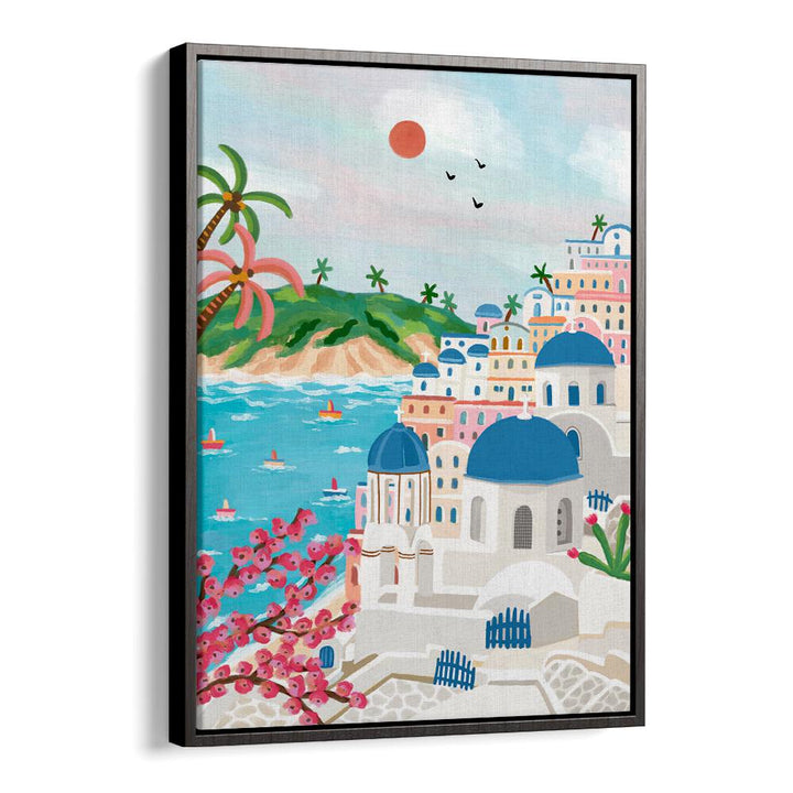 SUMMER IN SANTORINI , TRAVEL POSTERS