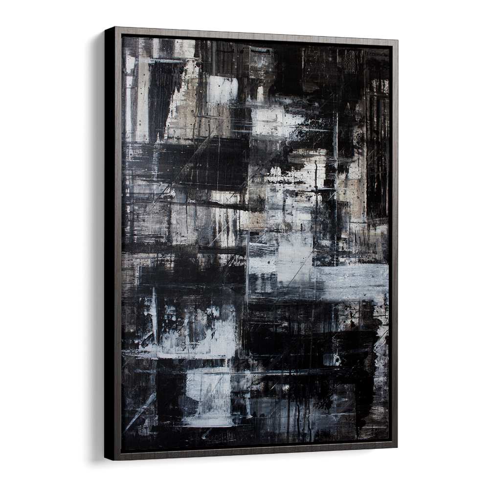 TEXTURED BLACK WHITE ABSTRACT