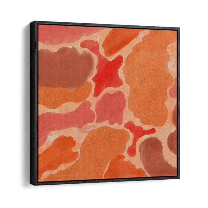 Vibrant orange and red hues create depth in the TEXTURES OF TERRA V, ABSTRACT PAINTINGS for modern elegance.