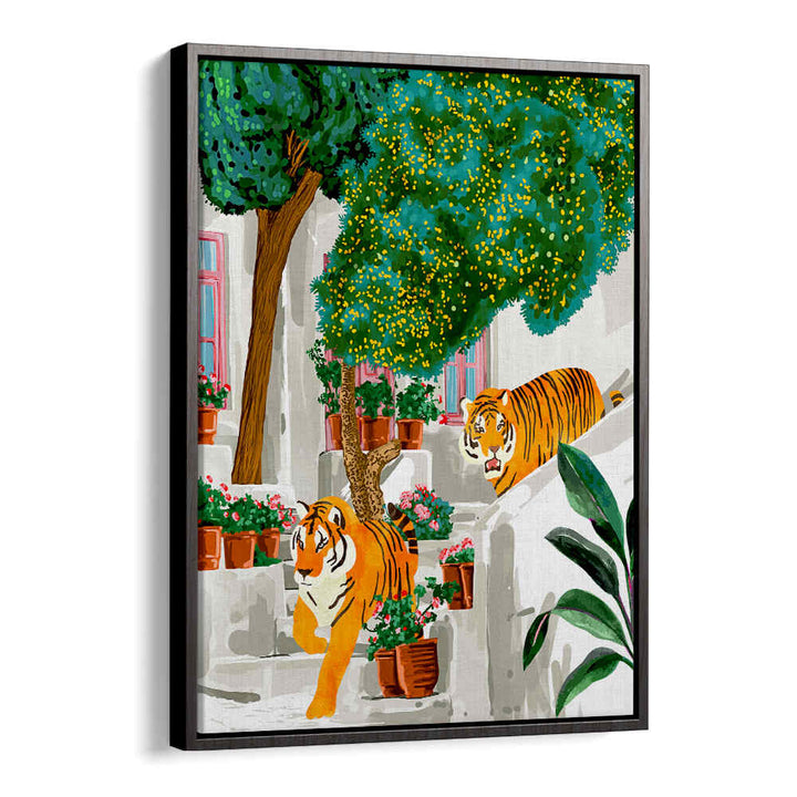 TIGERS IN GREECE , ANIMAL PAINTINGS
