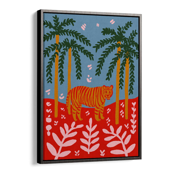 TIGER UNDER PALMS , ANIMAL PAINTINGS