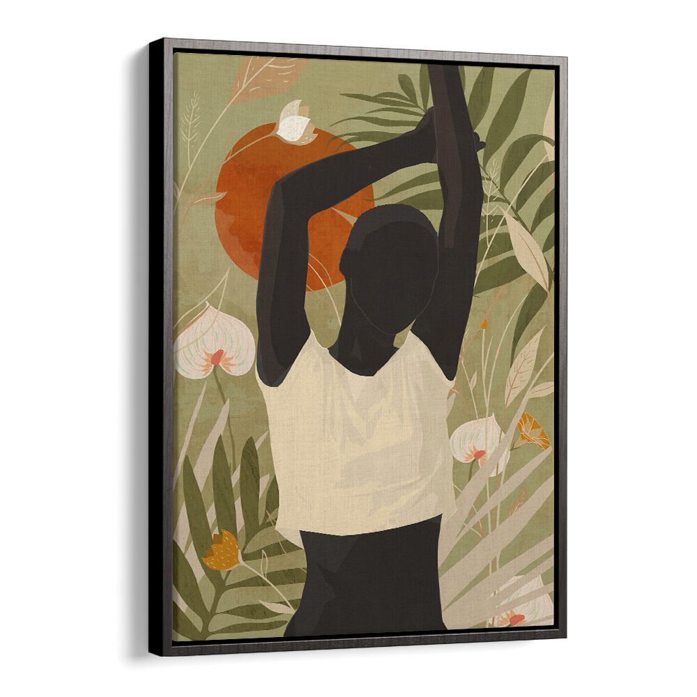 TROPICAL GIRL III, BOHO ART PAINTINGS showcase vibrant abstract beauty, perfect for enhancing your bohemian decor.