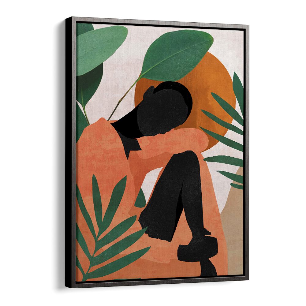 Vibrant TROPICAL GIRL SHAPE II, PORTRAITS artwork featuring abstract human form and lush greenery for a stunning decor.