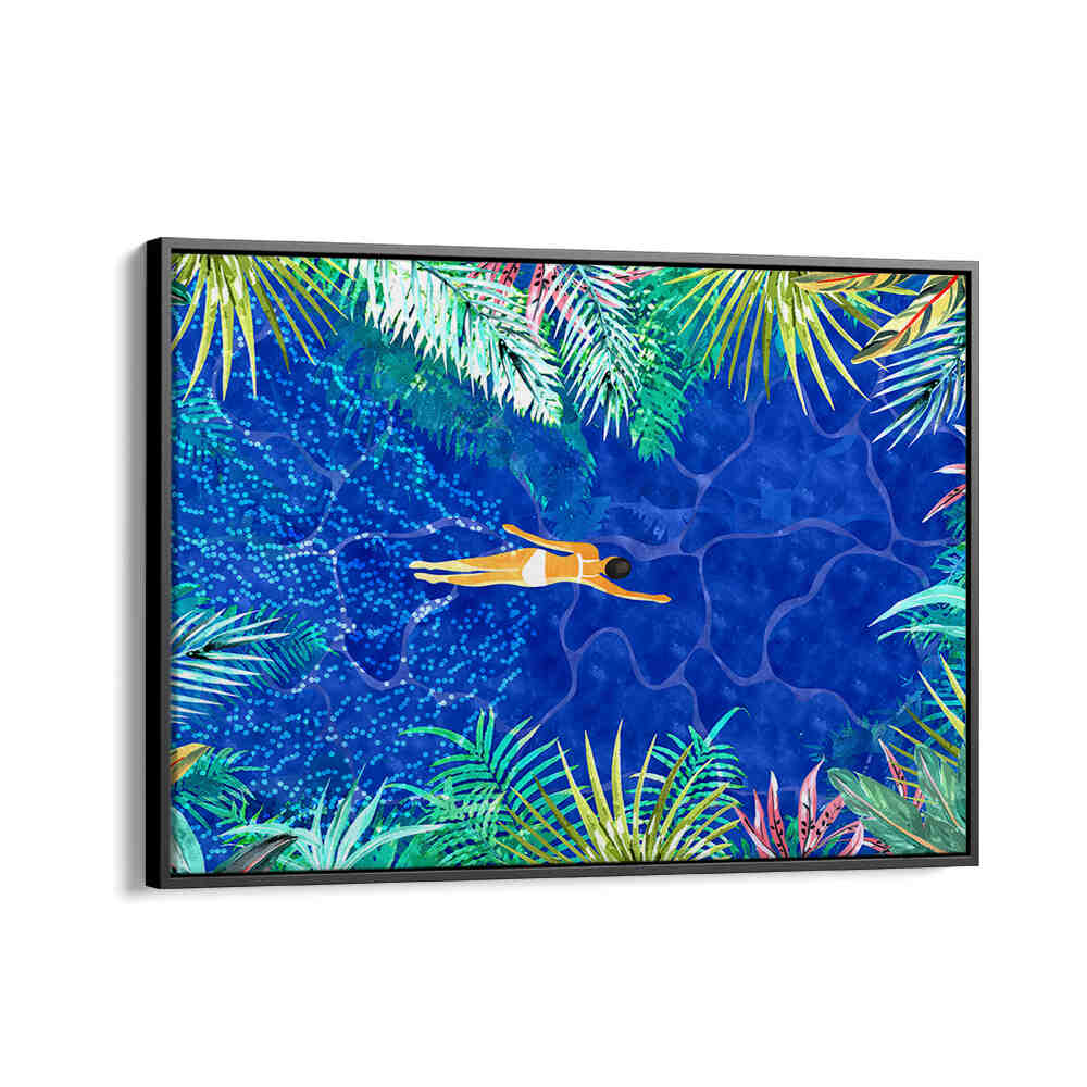 TROPICAL JUNGLE POOL , BEACH PAINTINGS