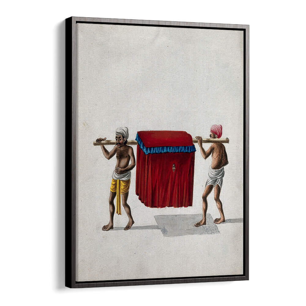 TWO MEN CARRYING A COVERED PALAQUIN