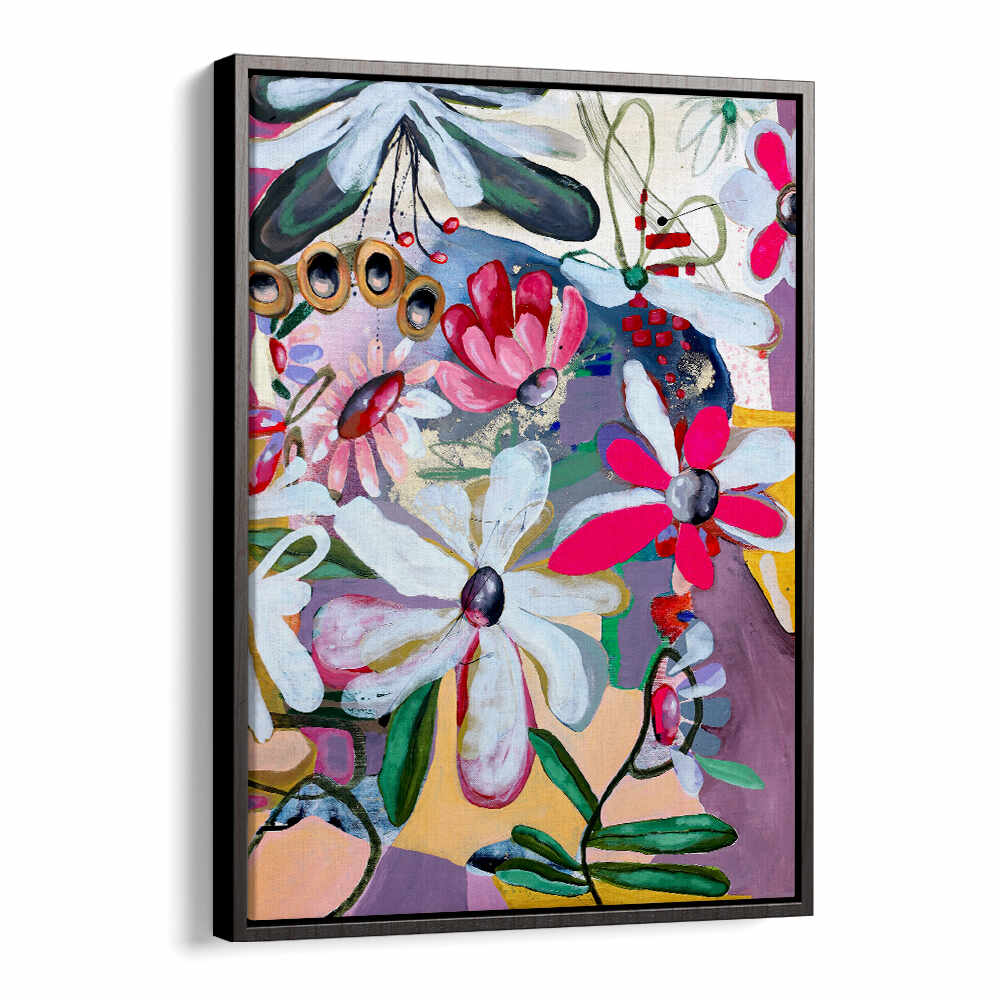 BOLD PINK AND WHITE PETALS , FLORAL FLOWER PAINTINGS