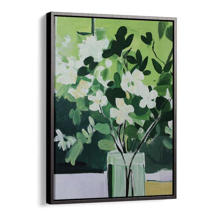 VIBRANT GREEN PALETTE , FLORAL FLOWER PAINTINGS