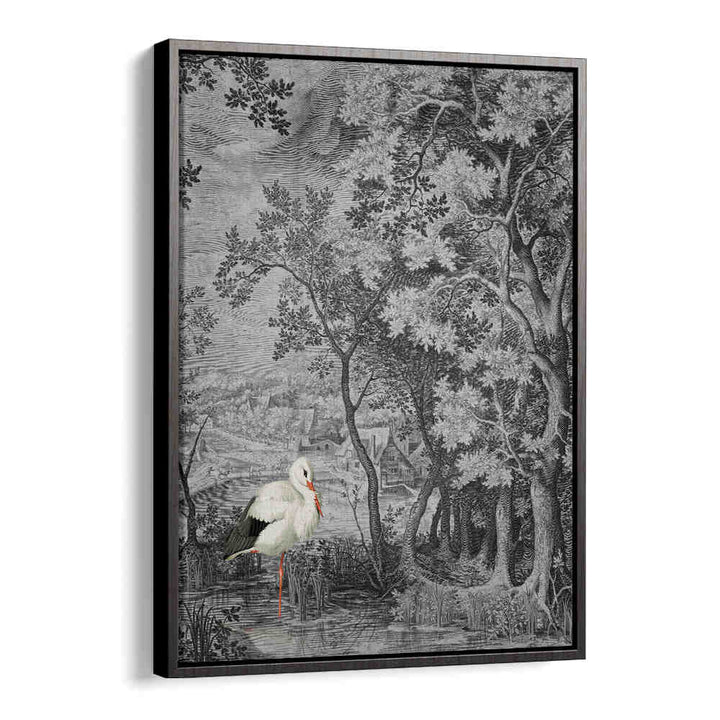 LANDSCAPE WITH STORK , ANIMAL PAINTINGS