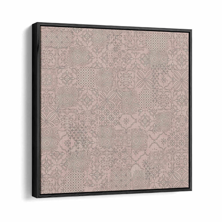 VINTAGE TILE PATTERN CLASH SOFT PINK , PATTERN ART PRINTS