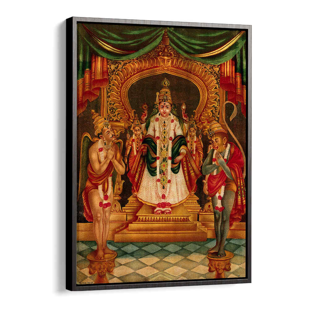 VISHNU PORTRAYED WITH HANUMAN AND GARUDA