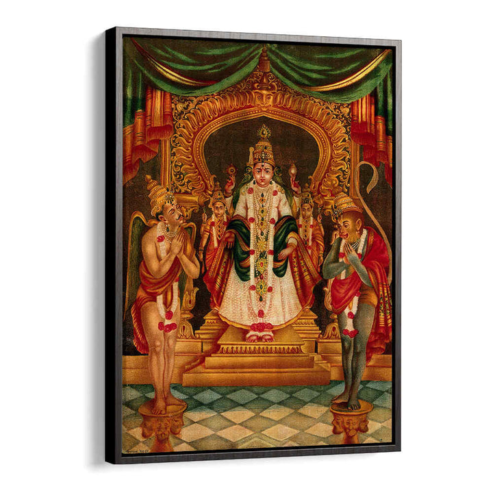 VISHNU PORTRAYED WITH HANUMAN AND GARUDA