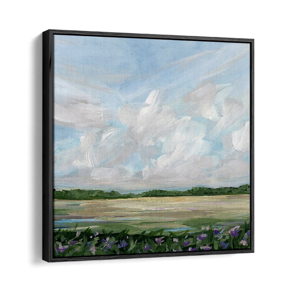 WIND & WILDFLOWERS landscape painting, capturing nature's beauty with vibrant blooms and serene skies. Perfect for any space.