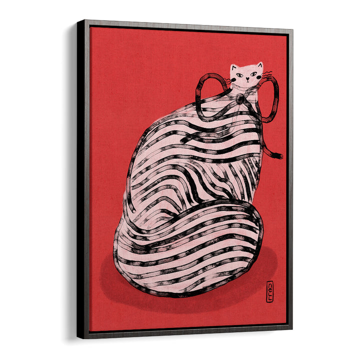 WHIMSICAL RED STRIPED CAT