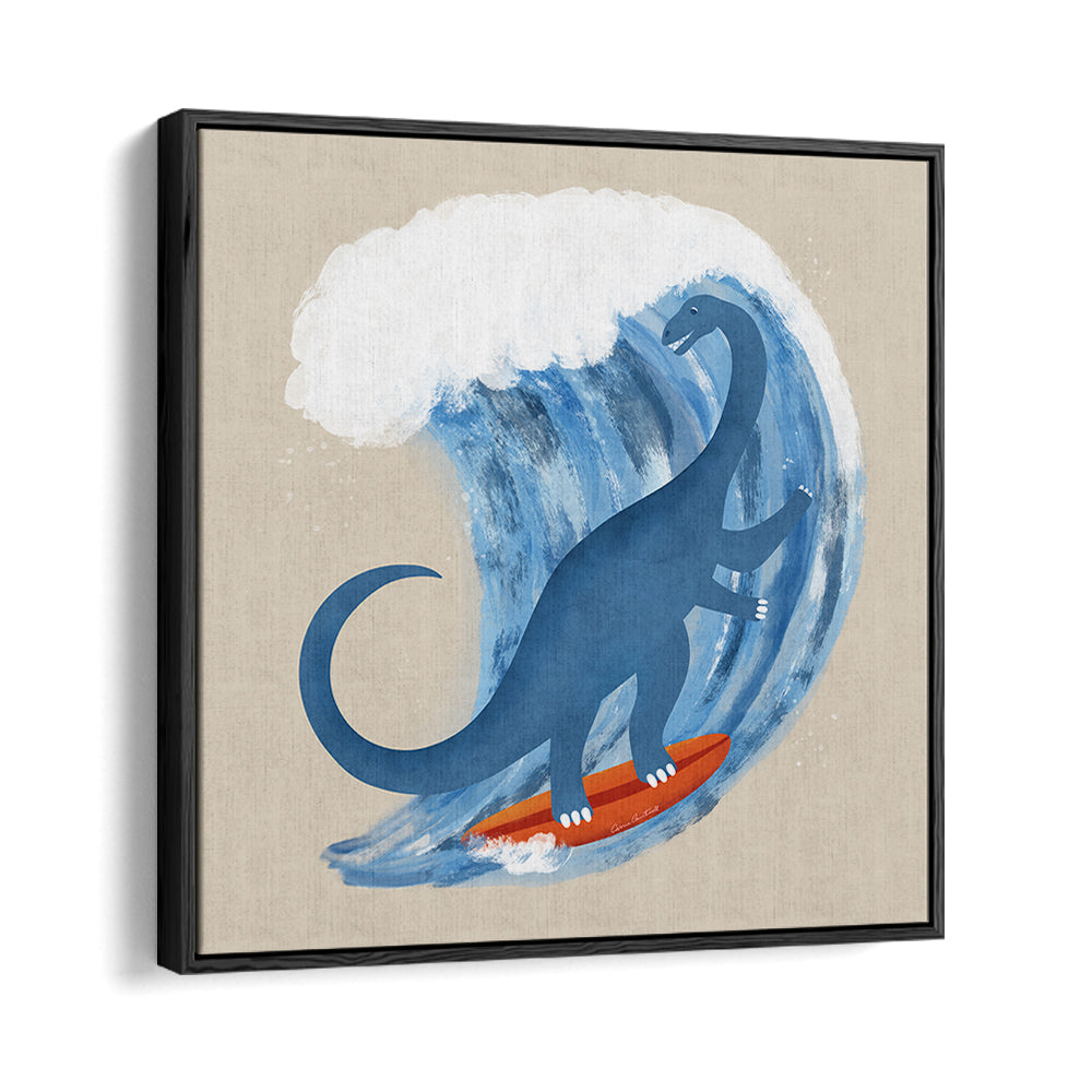 WHIMSICAL SURFING DINOSAUR