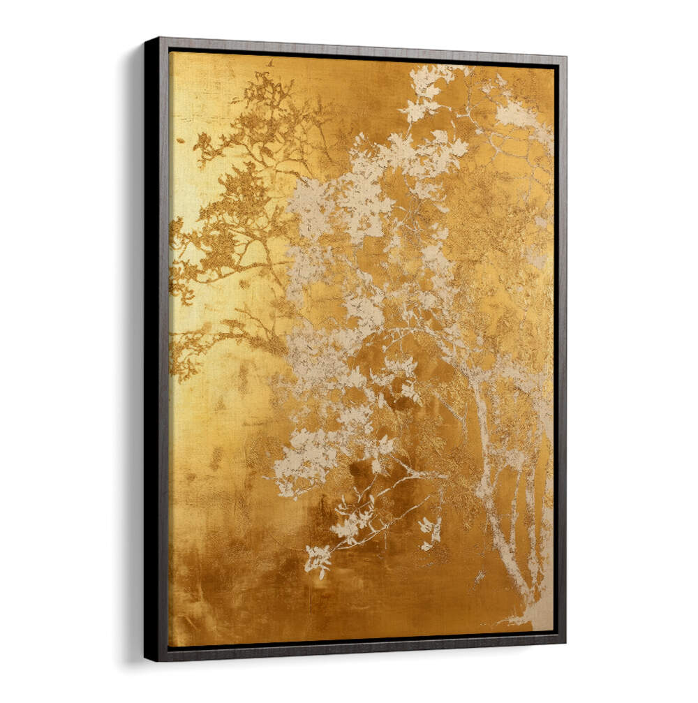 WHITE AND GOLD NATURE LANDSCAPE II , FLORAL FLOWER PAINTINGS