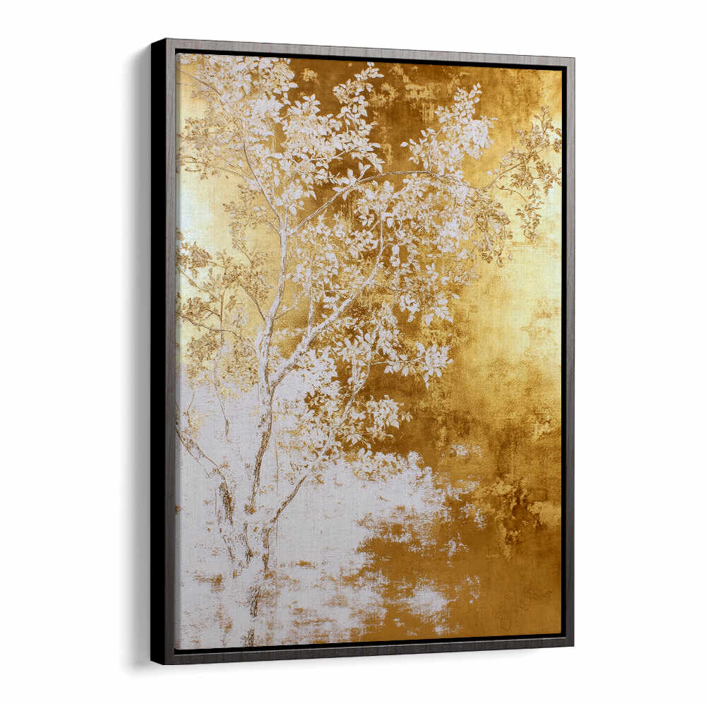 WHITE AND GOLD NATURE LANDSCAPE  , FLORAL FLOWER PAINTINGS