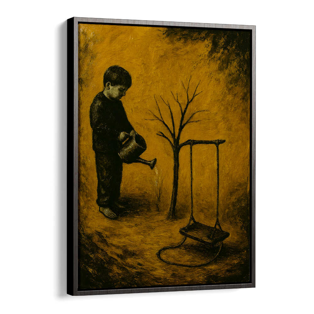 WOMAN BESIDE THE BARREN TREE , EXPRESSIONISM PAINTINGS