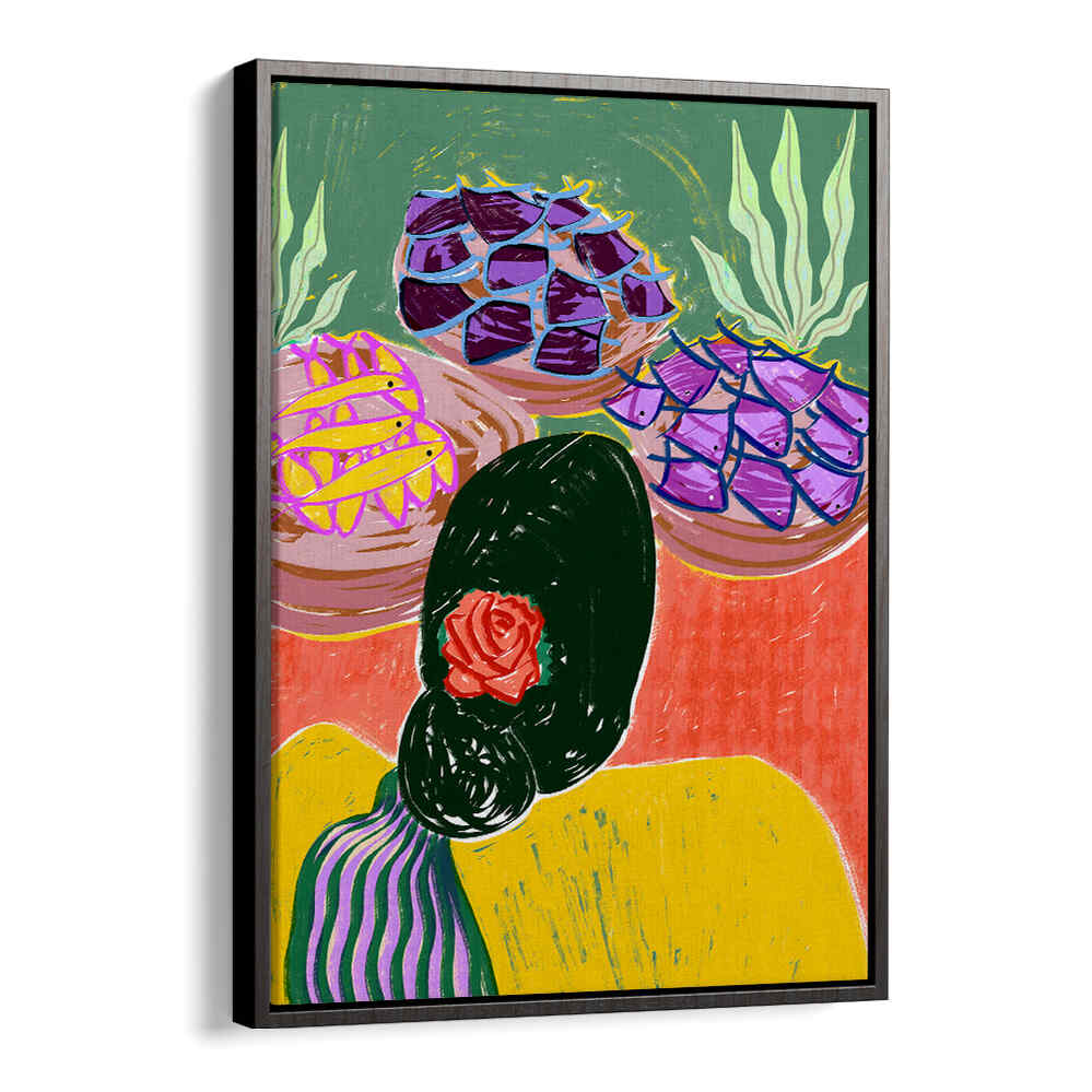 WOMAN WITH A FLORAL HAIRSTYLE