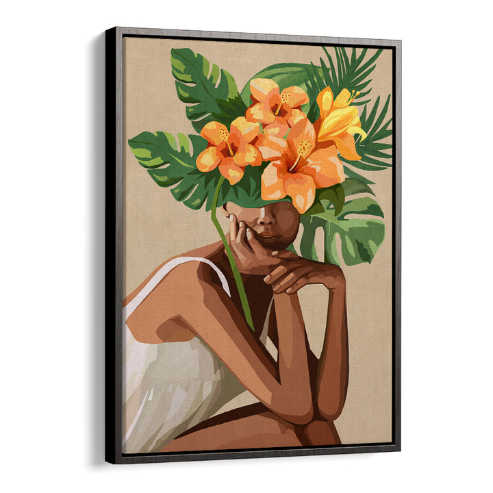 WOMAN WITH LEAVES, SURREAL ART PRINTS