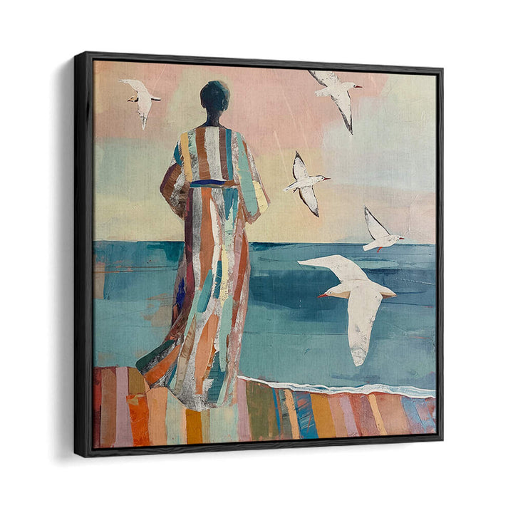 WOMAN AND SEAGULL , PORTRAITS & FIGURATIVE ILLUSTRATIONS