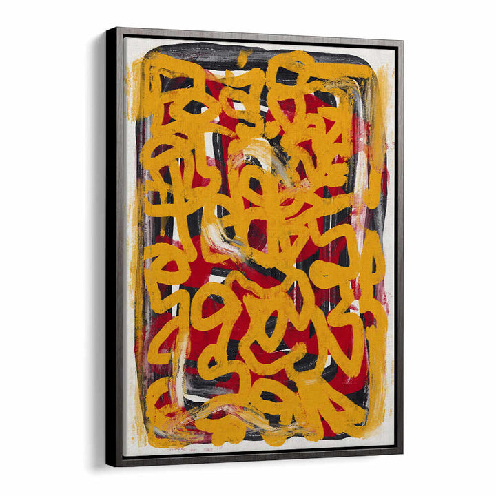 YELLOW DOTTED LINE ART ABSTRACT , LINE ART PAINTINGS