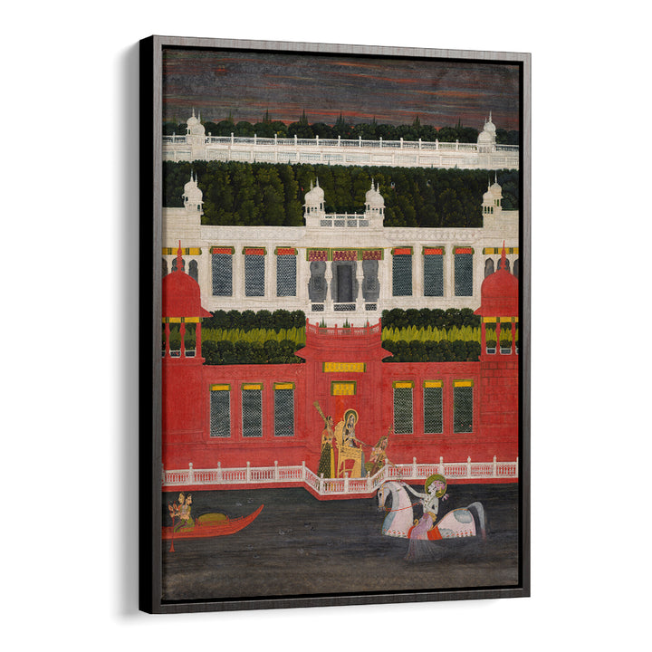 KRISHNA RECEIVES A FLOWER GARLAND , INDIAN ART PAINTINGS