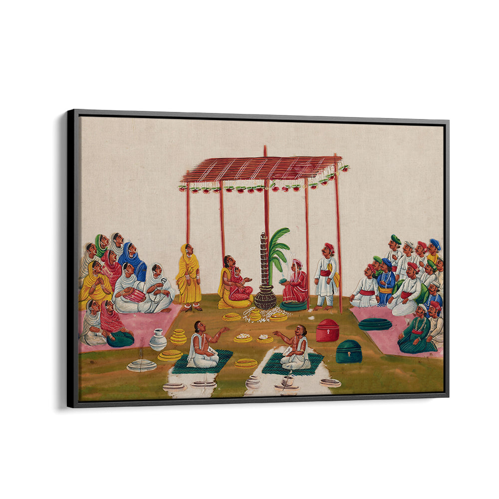 A MARRIAGE CEREMONY DURING 19TH CENTURY , INDIAN ART PAINTINGS