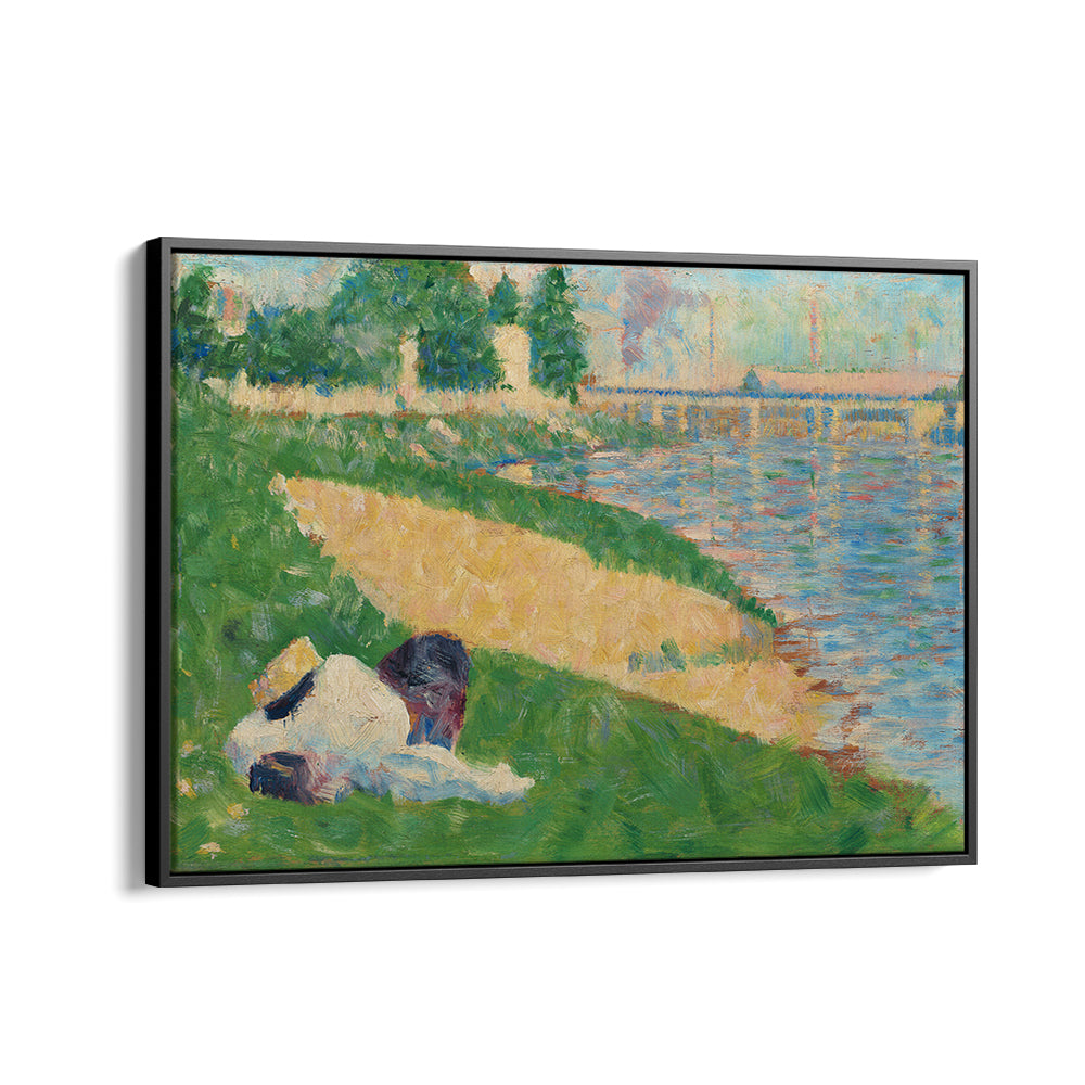 THE SEINE WITH CLOTHING ON THE BANK , VINTAGE PAINTINGS