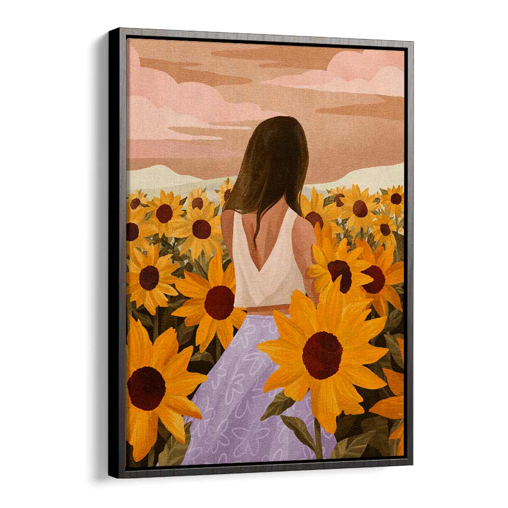 SUNFLOWER EVENINGS BY GOED BLAUW, WOMEN ILLUSTRATION ART PRINTS