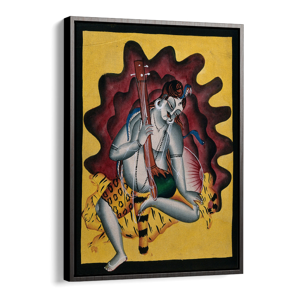 SHIVA SITS ON A TIGER SKIN , INDIAN ART PAINTINGS
