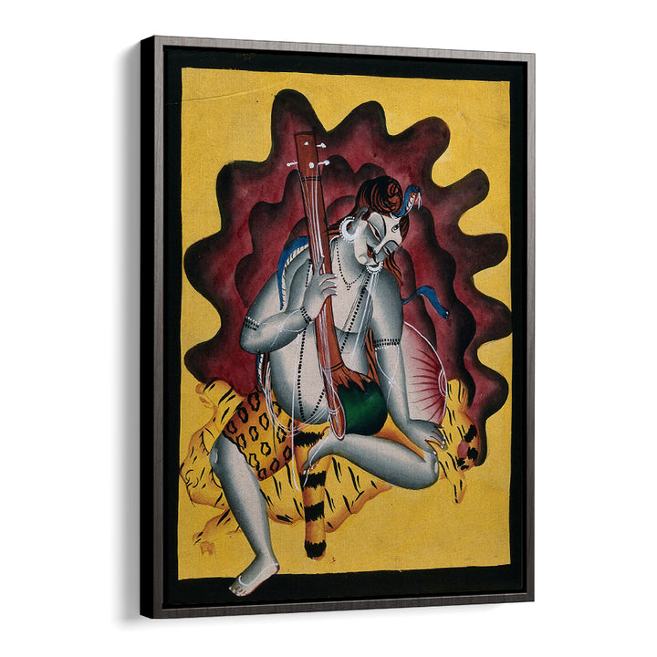 SHIVA SITS ON A TIGER SKIN , INDIAN ART PAINTINGS