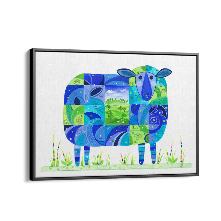 BLUE SHEEP ABSTRACT , KIDS ROOM PAINTINGS