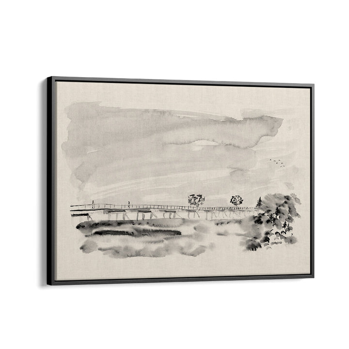 Transform your space with MEETING ON THE BRIDGE, ABSTRACT PAINTINGS, featuring serene bridge imagery and soft colors.