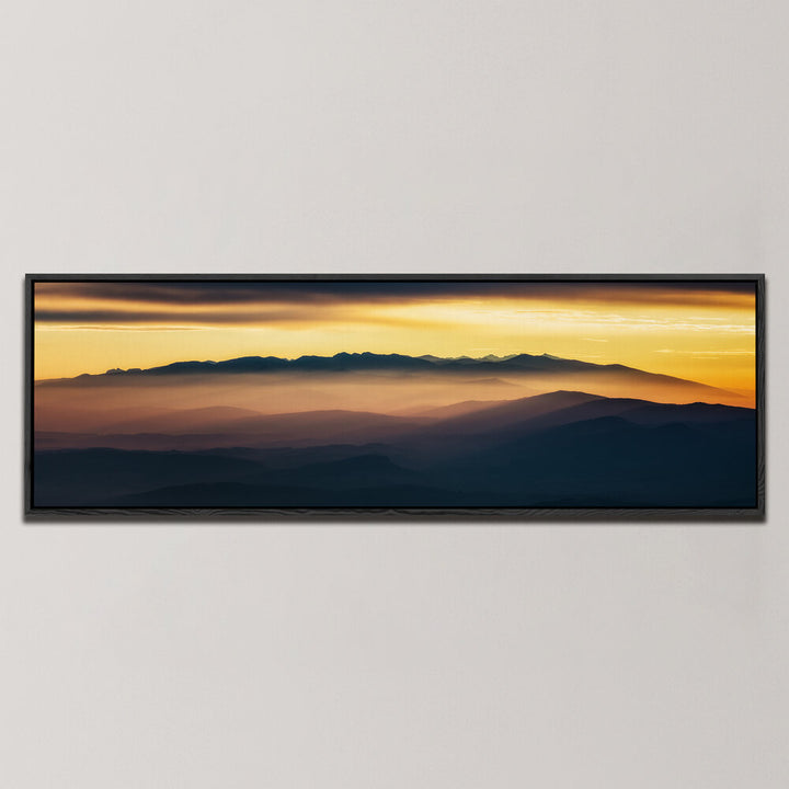 MOUNTAINS IN THE MORNING LIGHT , PANORAMIC ART