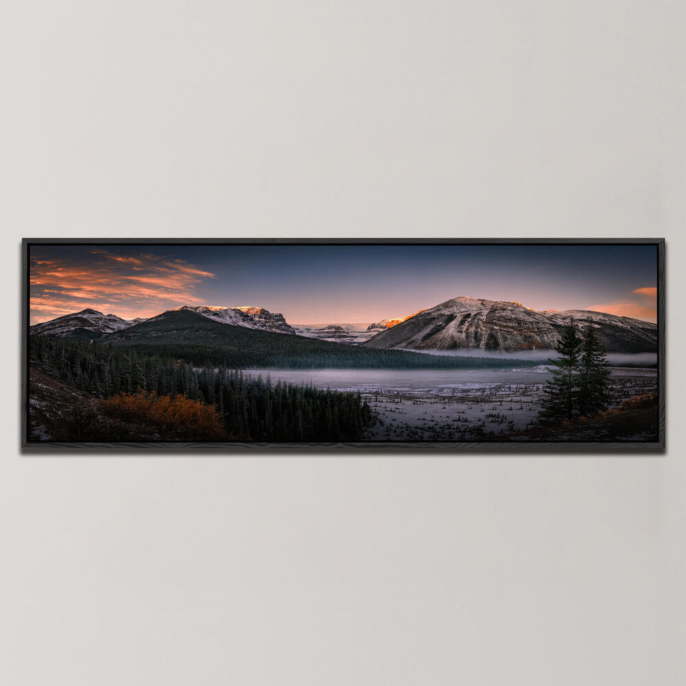 SUNRISE AT ROCKY MOUNTAINS , PANORAMIC ART