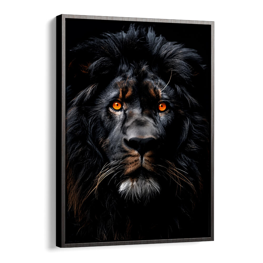 LION BLACK WATERCOLOR ANIMAL ART , WILD LIFE & ANIMAL PAINTINGS